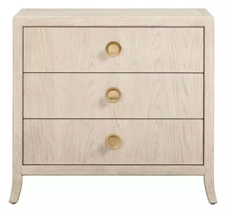 Elegance Brown 3 Drawer Nightstand with USB Charging