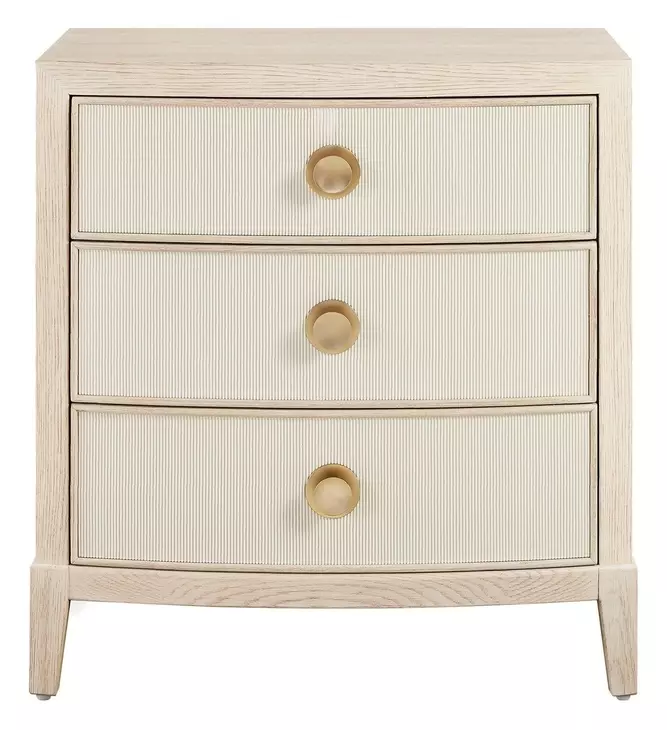 Paloma Velora and Gold 3 Drawer Nightstand with USB Charging