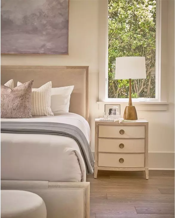 Paloma Velora and Gold 3 Drawer Nightstand with USB Charging