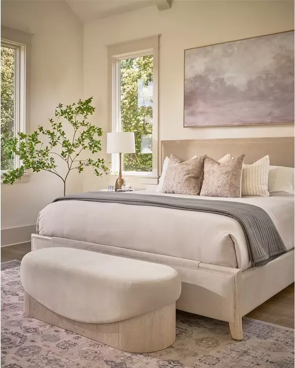 Velora Beige Upholstered Bed Bench
