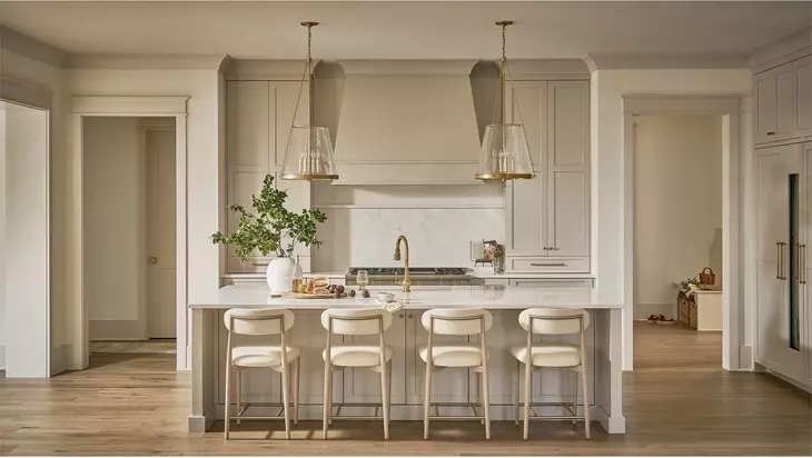 Velora Beige and Cream Upholstered Counter Height Chair