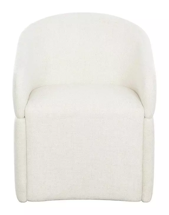 Elegance Cream Upholstered Arm Chair with Casters