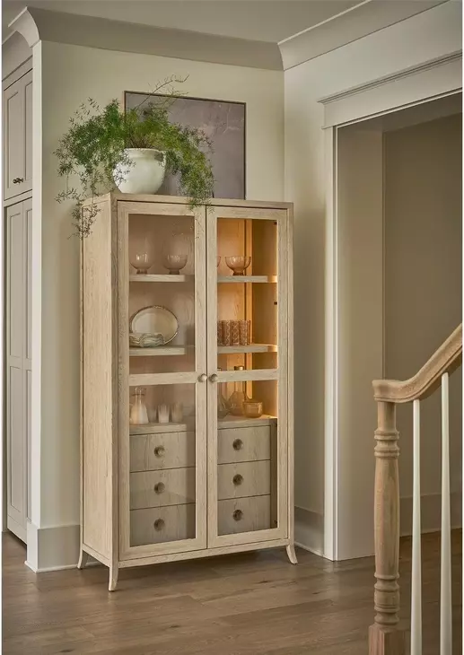 Elegance Brown 2 Door Display Cabinet with LED