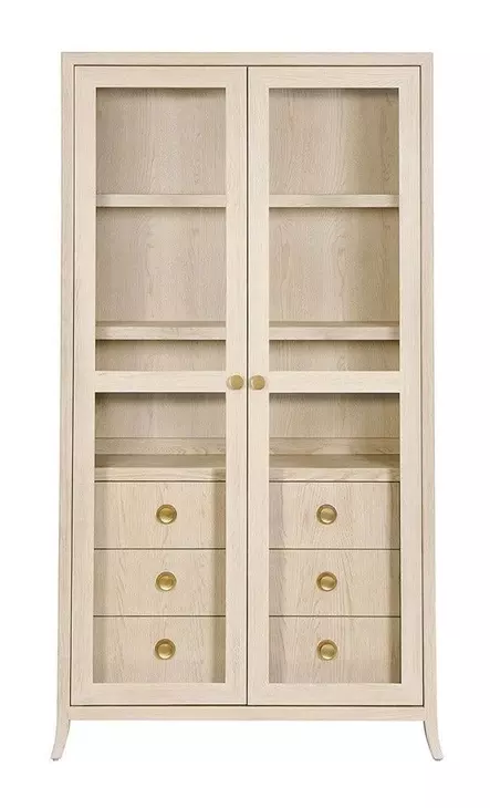 Elegance Brown 2 Door Display Cabinet with LED