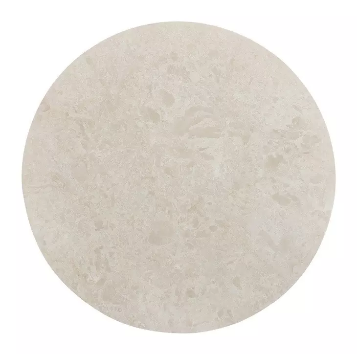 Velora Desert Gold and Amalfi Cream Round Stone Top Side Table