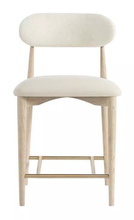 Elegance Beige and Cream Upholstered Counter Height Chair
