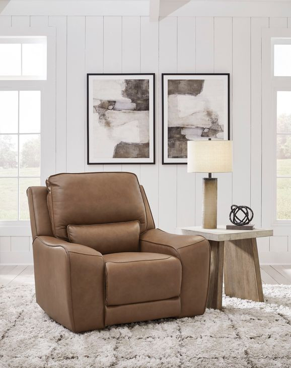 Spear Hill Caramel Leather Zero Gravity Power Recliner with USB Charging