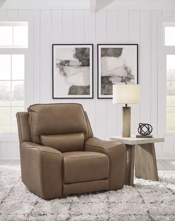 Silverbrooke Caramel Leather Zero Gravity Power Recliner with USB Charging