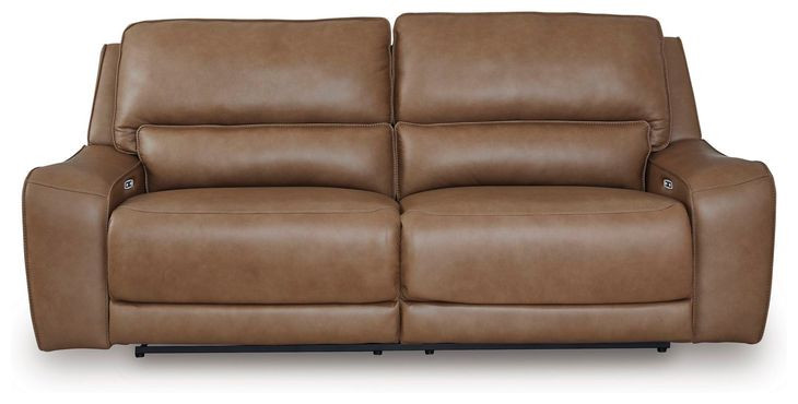 Spear Hill Caramel Leather 92" Zero Gravity Power Reclining Sofa with USB Charging