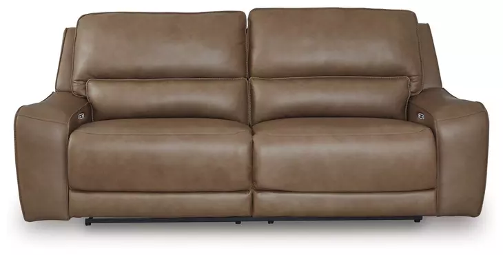 Silverbrooke Caramel Leather 92" Zero Gravity Power Reclining Sofa with USB Charging
