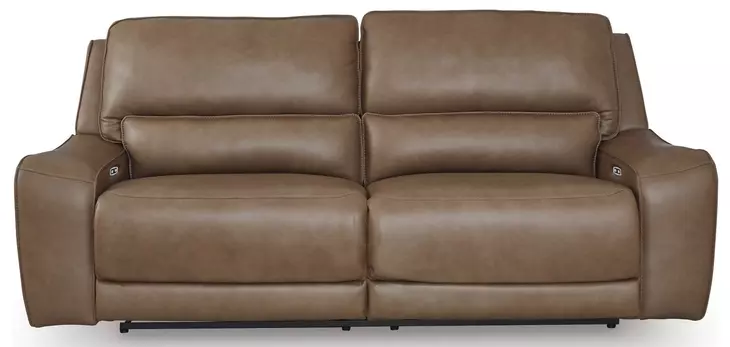 Silverbrooke Caramel Leather 2 Piece Modular 94" Reclining Loveseat with USB Charging