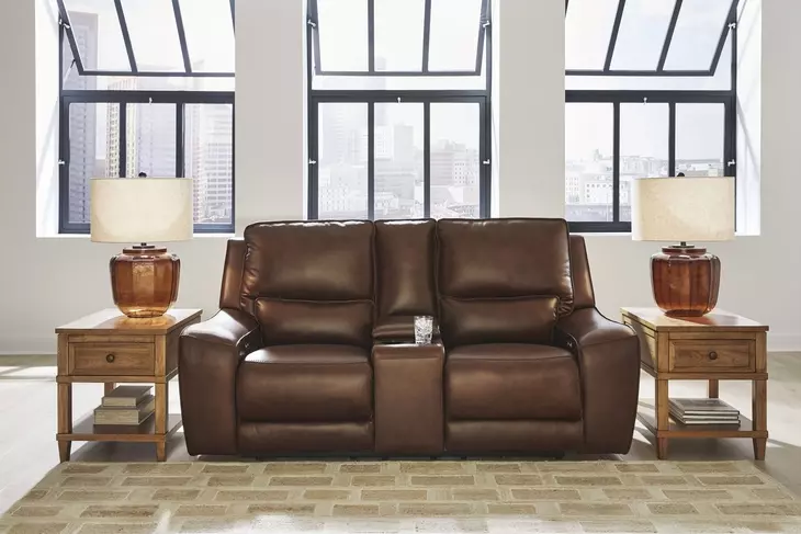 Silverbrooke Canyon Leather 81" Zero Gravity Power Reclining Loveseat with USB Charging