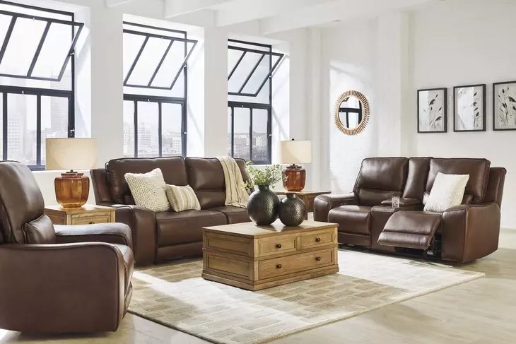 Silverbrooke Canyon Leather Zero Gravity Power Reclining Living Room Set with USB Charging