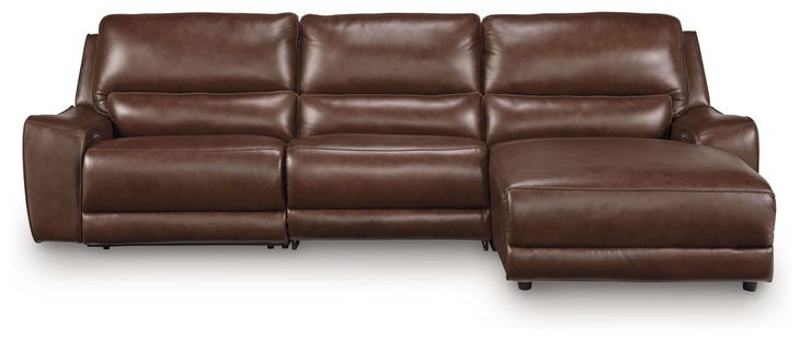 Spear Hill Canyon Leather 3 Piece Modular Reclining Sectional with RAF Chaise and USB Charging