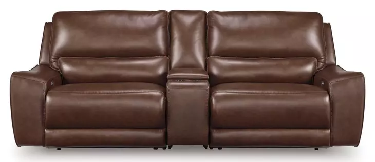 Silverbrooke Canyon Leather 3 Piece Modular Power Reclining Sectional with USB Charging and Storage Console