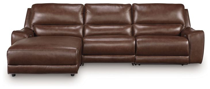 Spear Hill Canyon Leather 3 Piece Modular Reclining Sectional with LAF Chaise and USB Charging