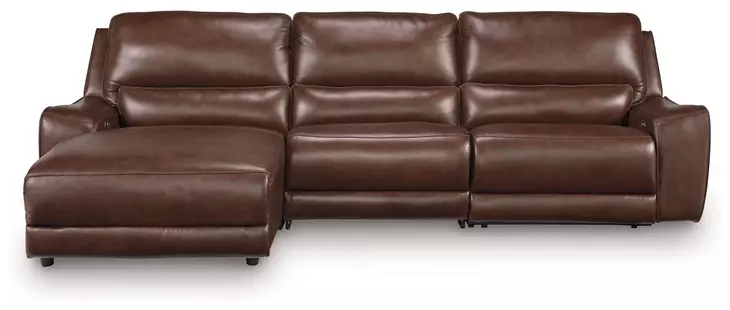 Silverbrooke Canyon Leather 3 Piece Modular Reclining Sectional with LAF Chaise and USB Charging