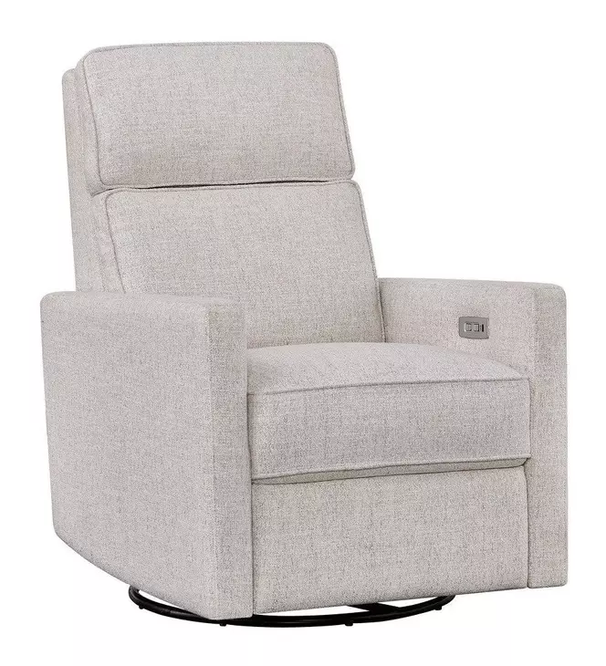 Mosaic Beige Swivel Glider Power Recliner with USB Charging