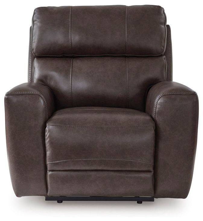 Side Step Smoke Leather Zero Gravity Power Recliner with USB Charging