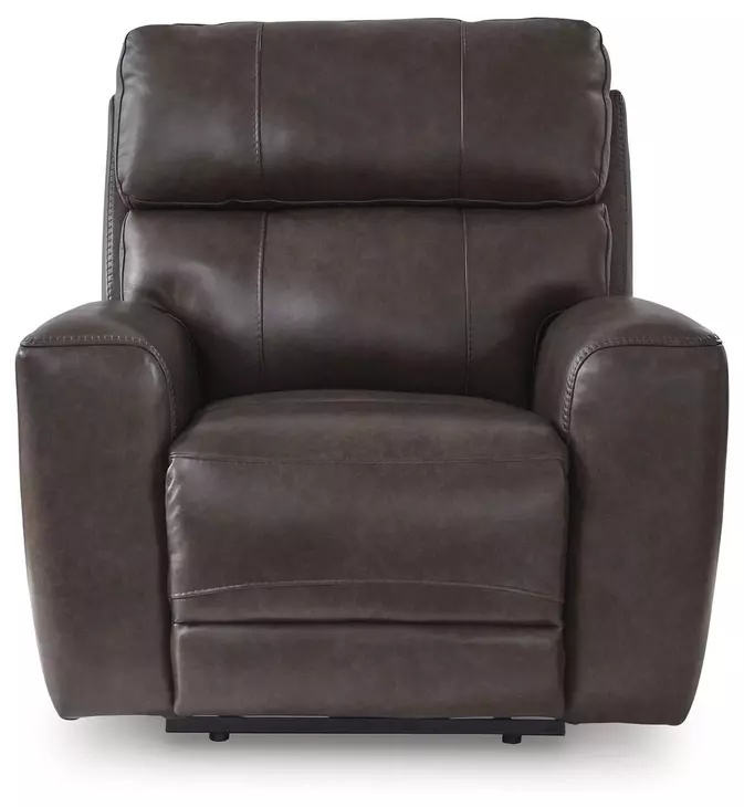 Beadel Smoke Leather Zero Gravity Power Recliner with USB Charging
