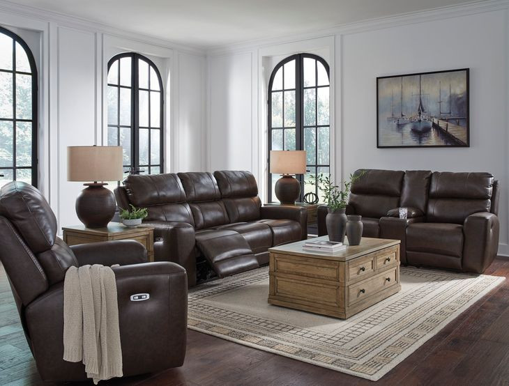 Side Step Smoke Leather Zero Gravity Power Recliner with USB Charging