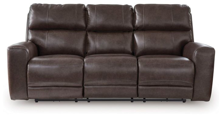 Side Step Smoke Leather 90" Zero Gravity Power Reclining Sofa with USB Charging and LED