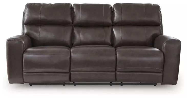 Beadel Smoke Leather 90" Zero Gravity Power Reclining Sofa with USB Charging and LED