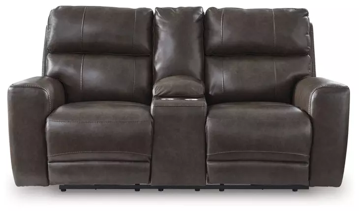 Beadel Smoke Leather 79" Zero Gravity Power Reclining Loveseat with USB Charging