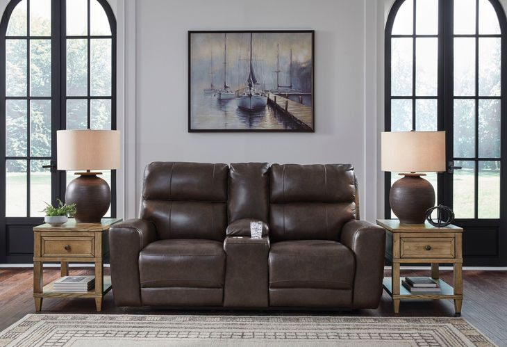Side Step Smoke Leather 79" Zero Gravity Power Reclining Loveseat with USB Charging