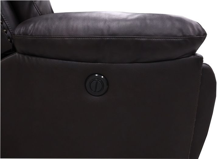 Nikko Brown Power Reclining 74" Console Loveseat Power Footrest