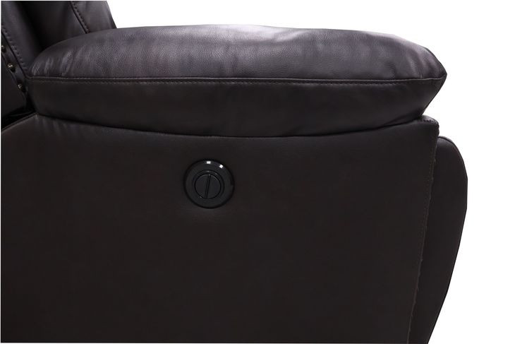 Nikko Brown Power Reclining 84" Sofa Power Footrest