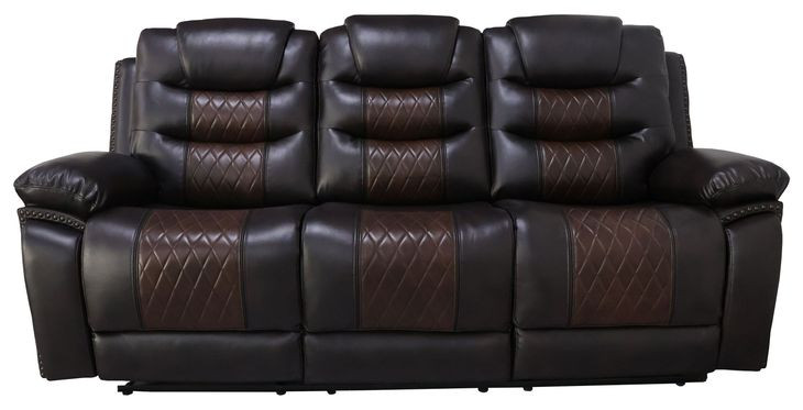 Nikko Brown Power Reclining 84" Sofa Power Footrest