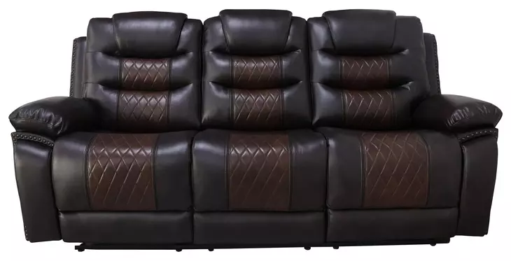 Nikko Brown Power Reclining 84" Sofa Power Footrest