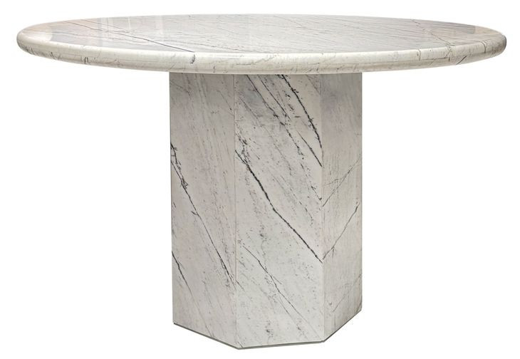 Artifacts White 47" Round Corte Dining Table