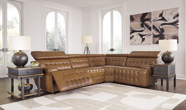Temmpton Chocolate 4 Piece Reclining Sectional