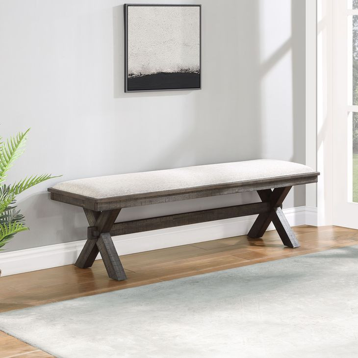 Riverdale Black 62" Upholstered Bench