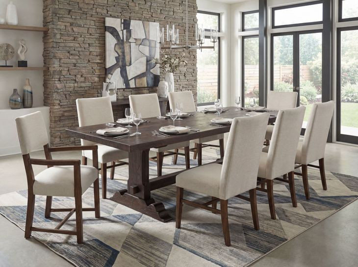 Harbor Drift Burnt Timber 126" Extendable Rectangular Dining Table