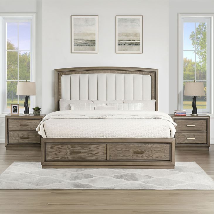 Sonoma Gray Upholstered Panel Bedroom Set