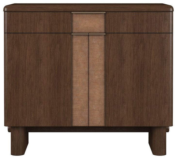 Verge Handcrafted Walnut 1 Drawer Accent Door Chest