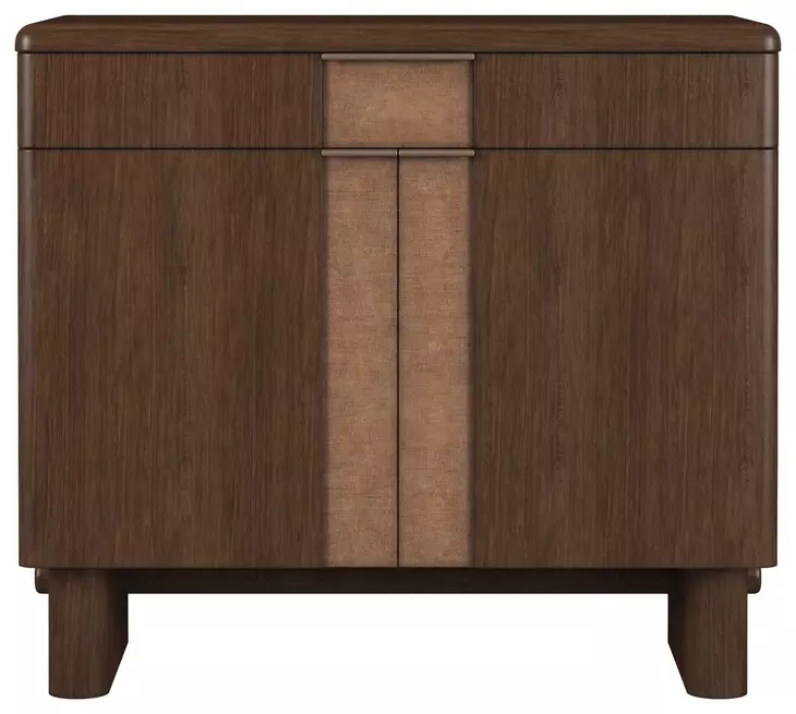 Verge Handcrafted Walnut 1 Drawer Accent Door Chest