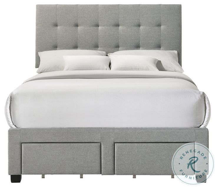 Kaycee Rhyan Smoke Fabric Full Upholstered Bed