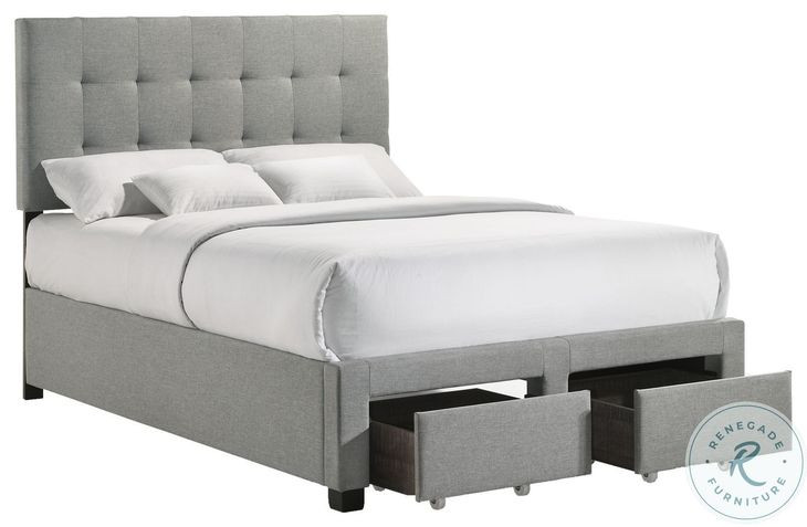 Kaycee Rhyan Smoke Fabric Full Upholstered Bed