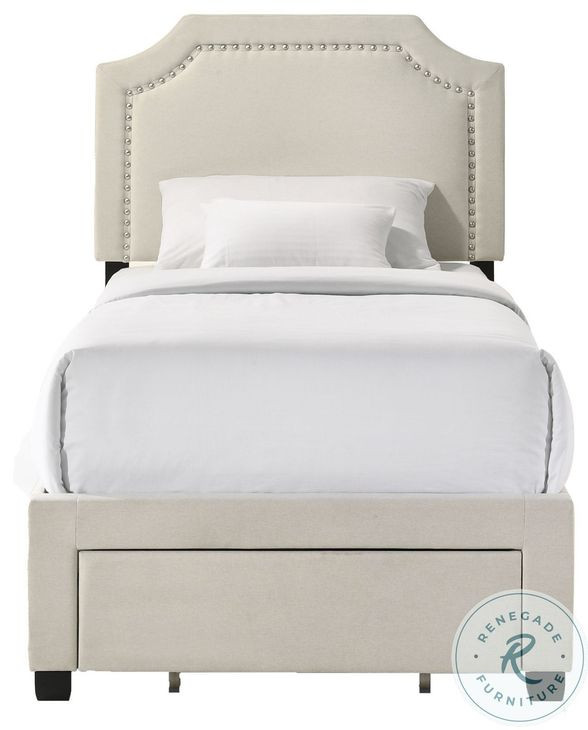 Tropic Beige Twin Upholstered Bed