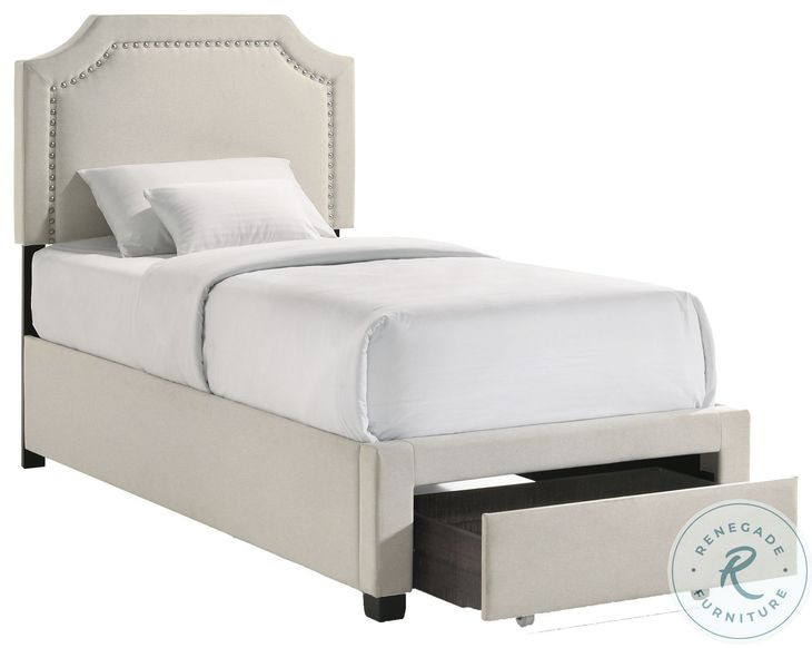 Tropic Beige Twin Upholstered Bed