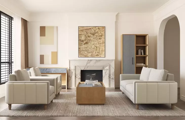 Artisan Barret Beige Upholstered Lounge Chair