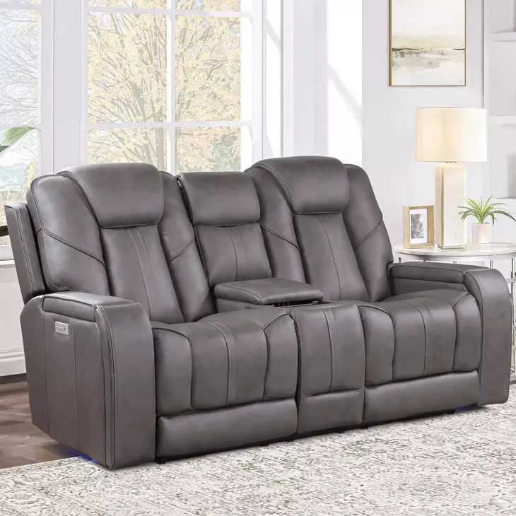 Daniel Gray Triple Power Reclining 77" Loveseat with USB Charging