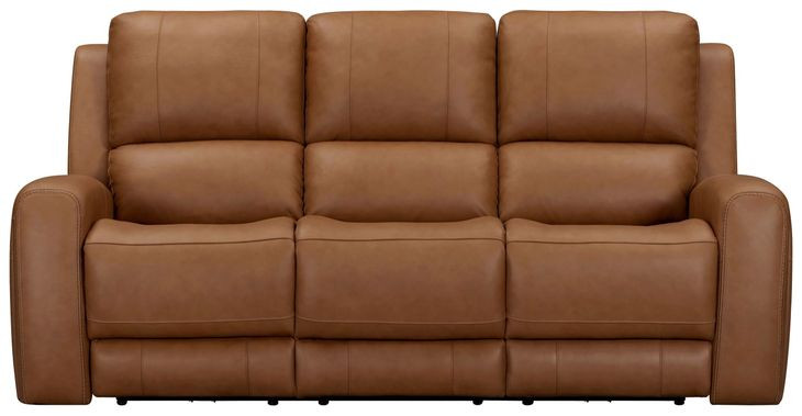 Belmont Lyric Caramel Leather 89" Zero Gravity Power Reclining Sofa with USB Charging