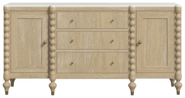 Haven Sun Oak 72" 3 Drawer Credenza