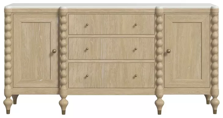 Haven Sun Oak 72" 3 Drawer Credenza