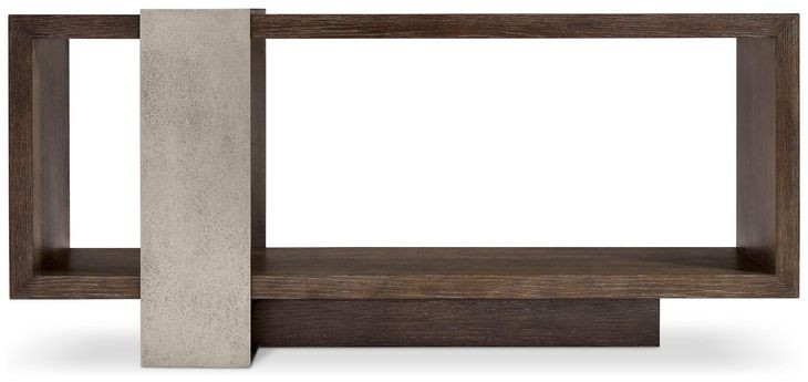 Linea Cerused Charcoal And Textured Graphite Metal Console Table